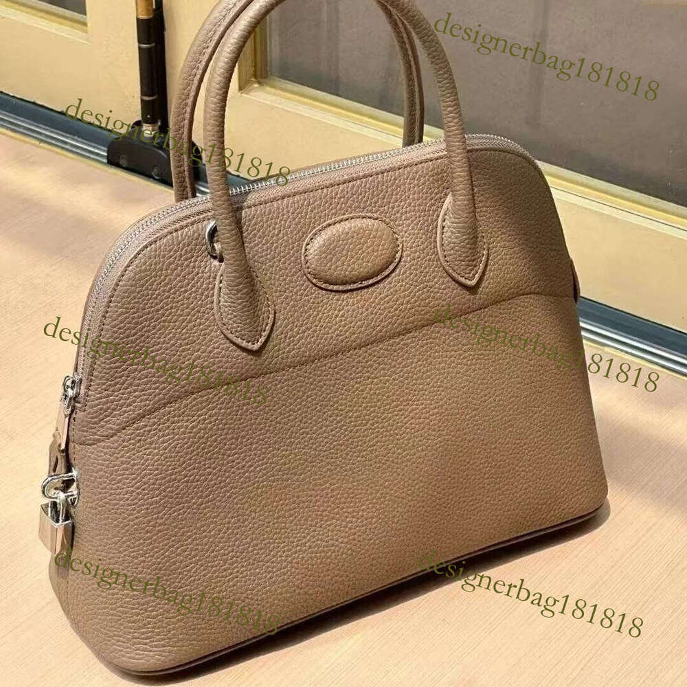 designer bag tote bag Top Layer Cowhide Leather Bowling Large Capacity Women's Shoulder Crossbody Bag Fashionable Versatile Handbag