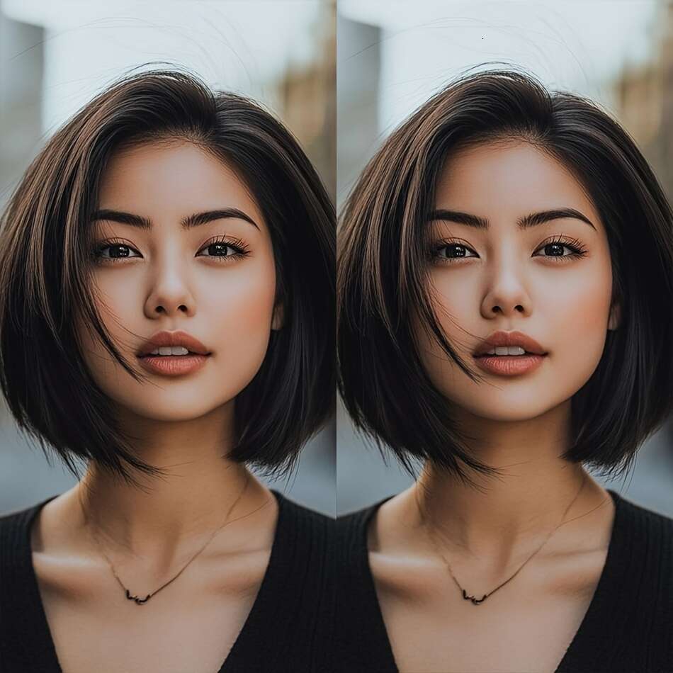 Women's Brazilian Remy Human Hair Looking 150% Density, Pre-Plucked Hairline, 8-12 Inch Lengths, Straight Bob Cut For Everyday & Special Events 1