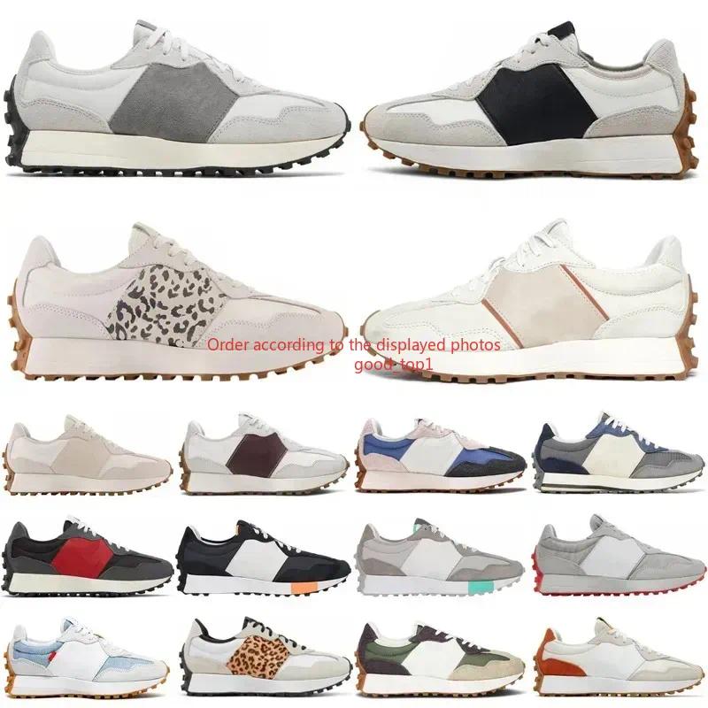 Brand New N327 Running Shoes Men Women Sneakers Light Grey Farmers Market Wheat Multicolor Beige Burgundy Sea Salt Black Khaki Designer Shoes 327s Mens Trainers