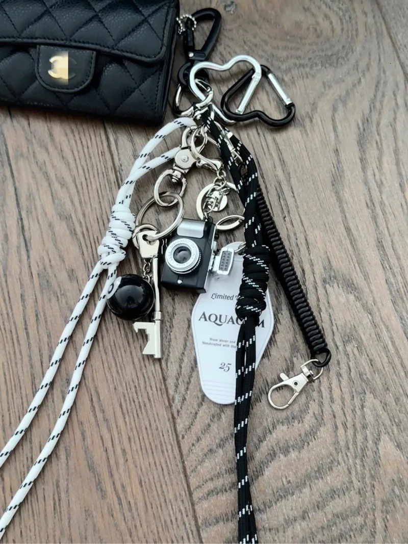 Ins baseball car keychain niche personalized spring bag pendant hand woven drawstring bag accessories couple gift 250409