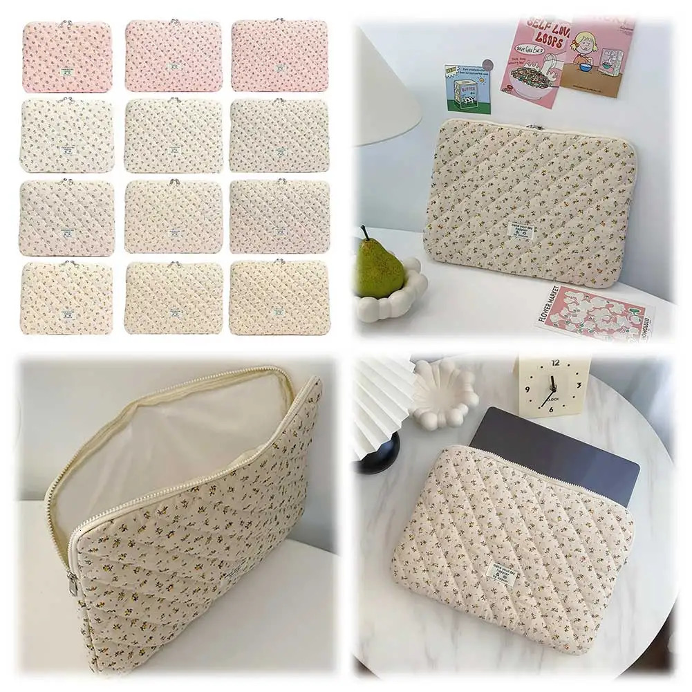 Floral Laptop Sleeve Quilted Laptop Carrying Case Protective Notebook Case for 11-15 Inch Laptop Tablet250403