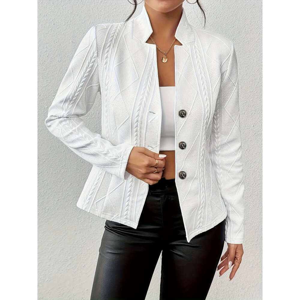 Independent Station Amazon 2024 European and American Foreign Trade Autumn Winter New Hot Sale Button Pattern Small Blazer Jacket