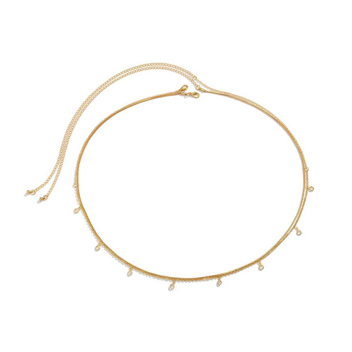 9 Bohemian Rhinestone Zircon Star Moon Pendant Waist Belt Chain Warm Summer Bikini Y2K Accessories Rave Body Jewelry X250410