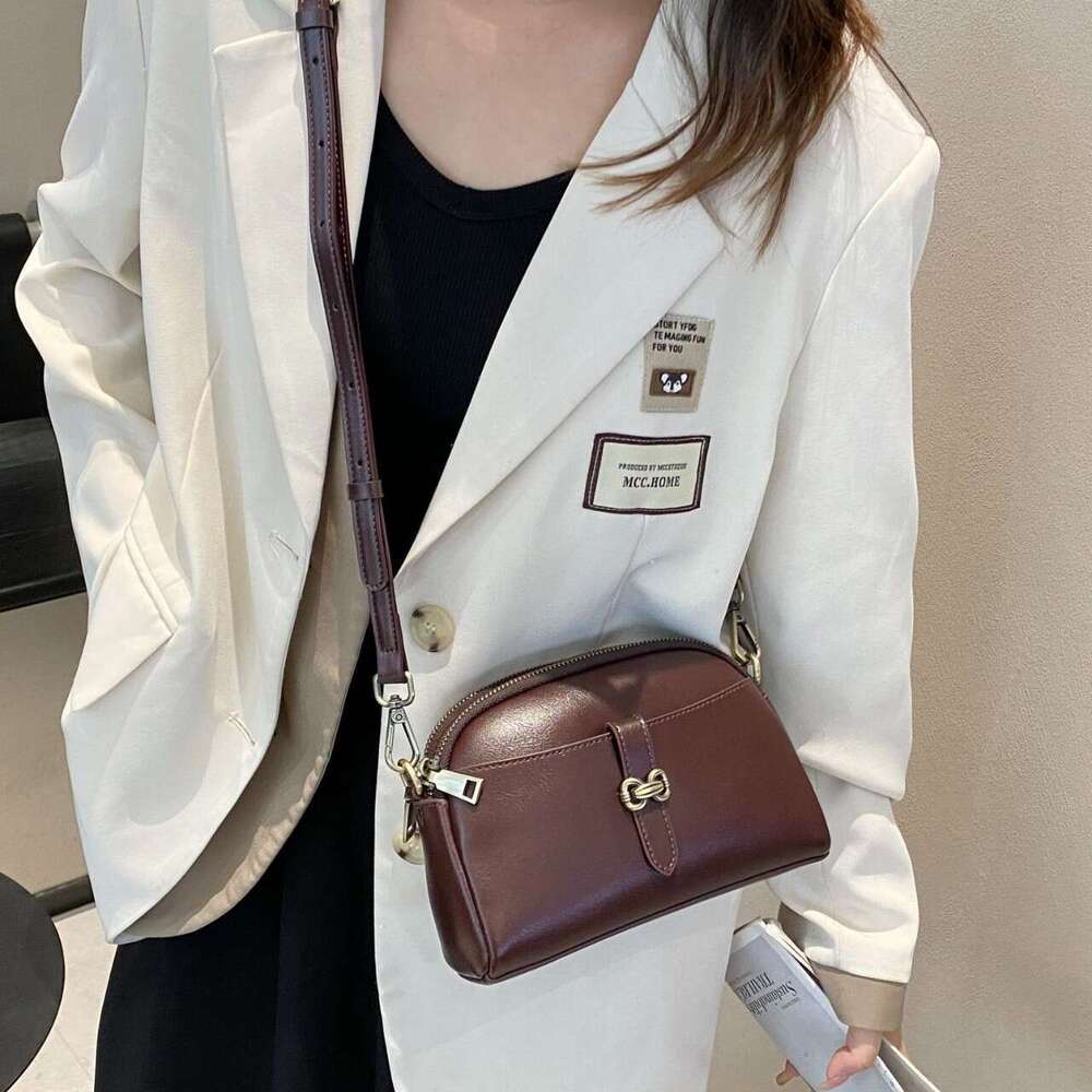 Cross Border New Crossbody Genuine Leather Phone Commuter Women S Small Square Single Shoulder Pillow Bag High Quality