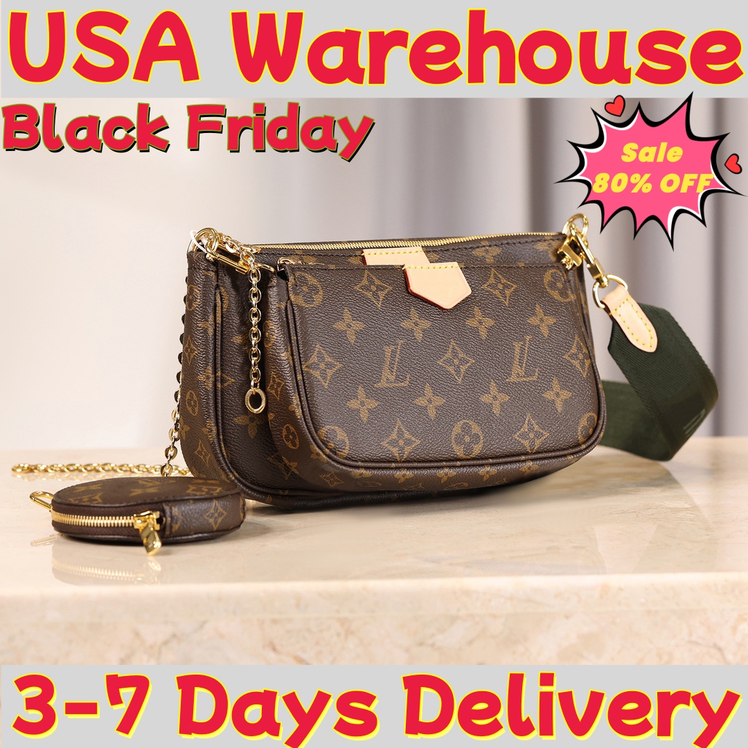 Designer Bag Shoulder Bag Luxury Bag Purse Crossbody Bag Classic Vintage Women's Handbag High-Quality Leather Mahjong Bag Dark Green Letter-Print Composite Bag