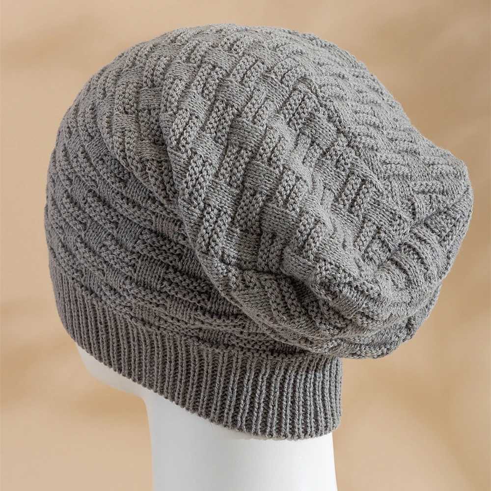 New Unisex Winter Hat Long Size Knitted Cap Casual Beanies For Men Women Solid Bonnet CapXJ251110