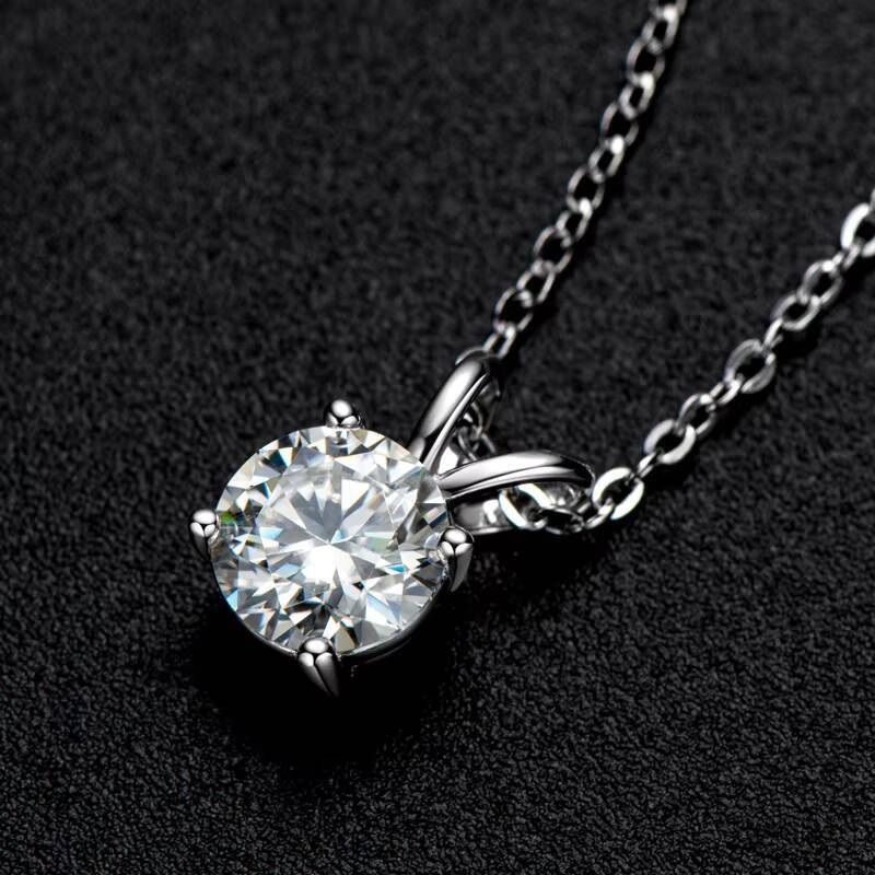 Real 925 Silver Jewelry 4 Claws Sparking D Color Moissanite Pendant Necklace 65mm10ct 2ct 3ct 4ct for Women