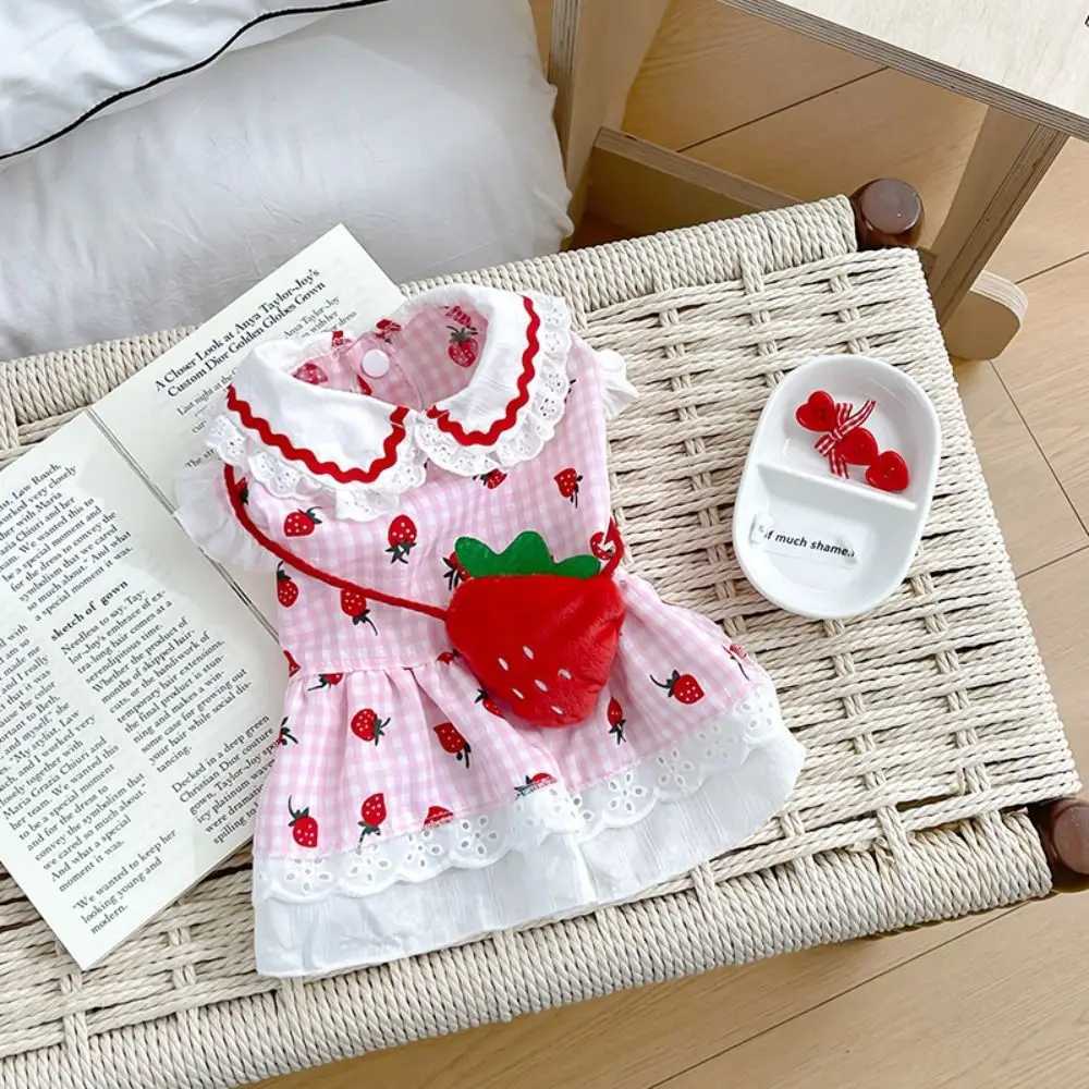 Pet Supplies Cute Pet Strawberry Dress Soft Thin Design Dog Vest Breathable Pet Summer Clothes Pet Party J251110
