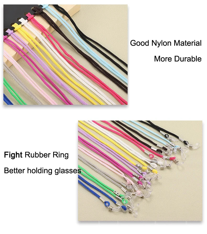 120 pieces of black nylon eyeglass straps mirror sunglasses eyeglass chains reading glasses holder GC-B 250409