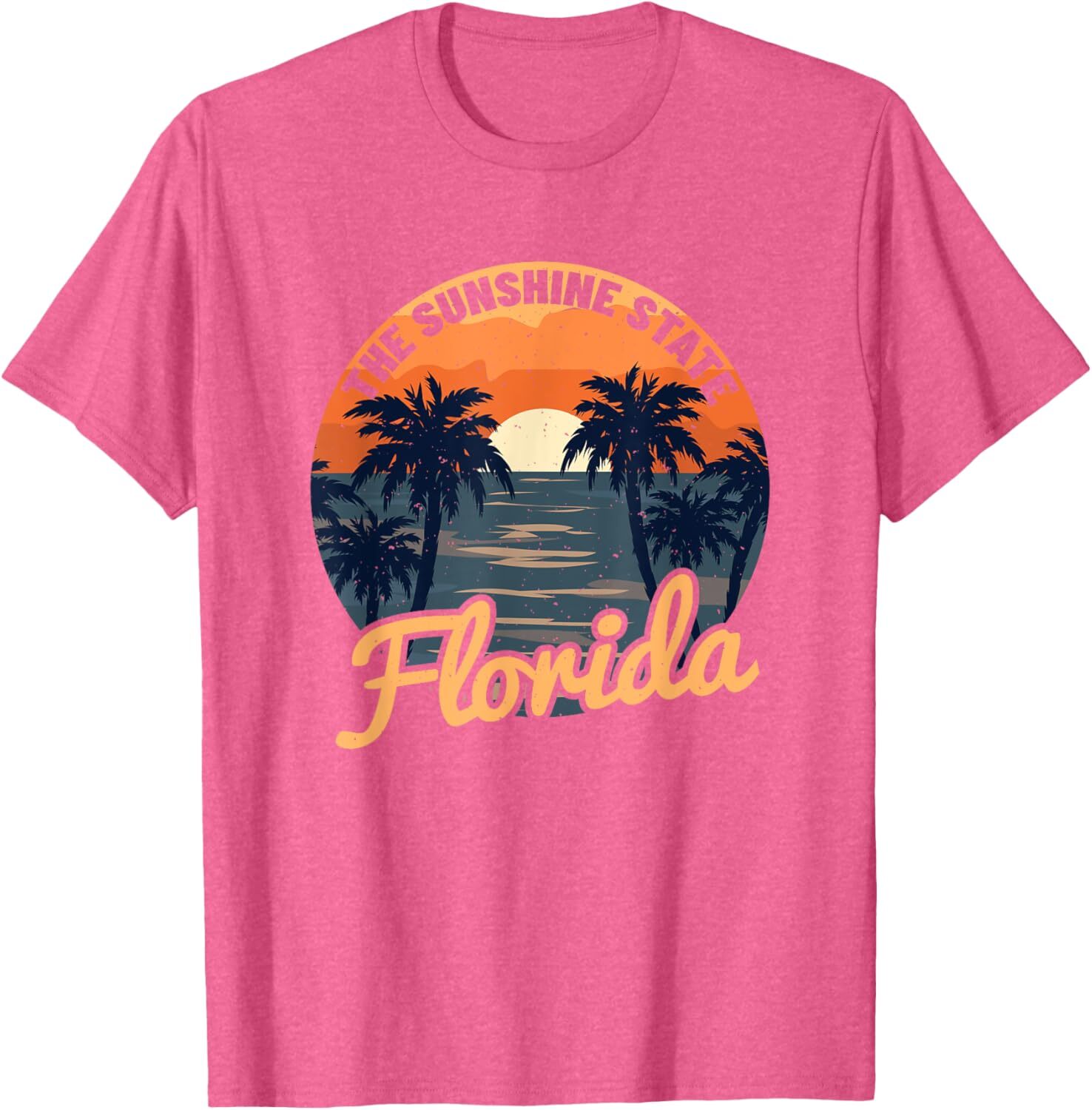 T shirt for Mens Florida Sunset - Throwback Design - Classic Graphic Tee Casual Tops Clothes Short sleeve cool