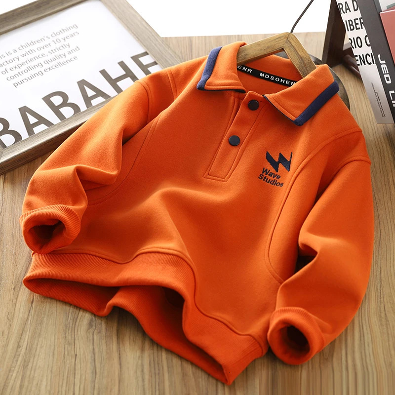 GS- Ddmyshoesvip Boys' hoodie lapel Spring Autumn new style children's polo, medium and large boys' long sleeved top