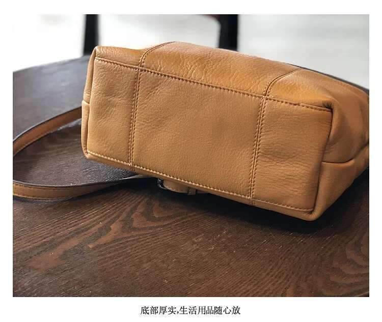Genuine Leather Women New Retro Nature Soft Cowhide Handbag Versatile Composite Shoulder Bags