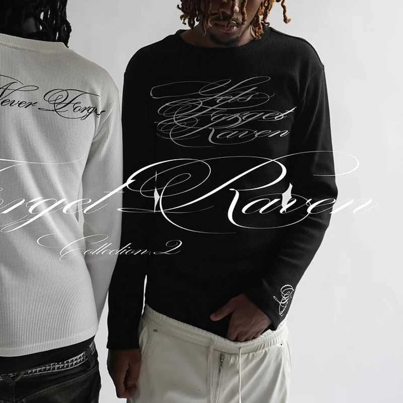 Fashion American Dark Retro Y2K Printed Long Sleeved T-Shirt High Street Gothic Trendy Outfit Top for Casual Wear Y251110