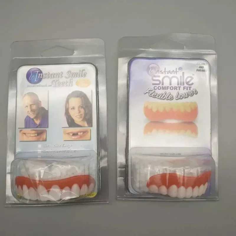 New Arrival Silicone dentures with upper and lower veneers temporary tooth veneers stickers artificial oral protection tools new Z250410