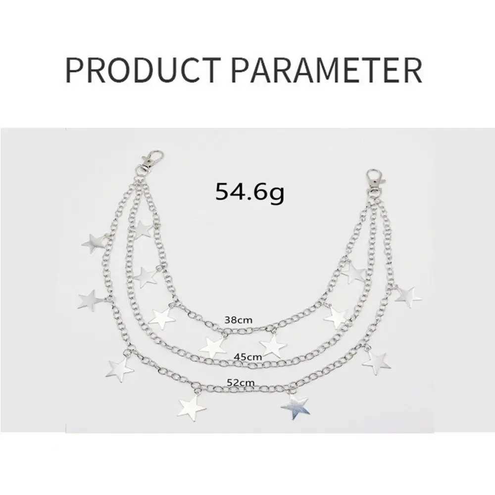 Stars waist chain belt chain Fem cool Ins style pants chain accessories fashionable hip-hop punk double-layer pants chain X250410