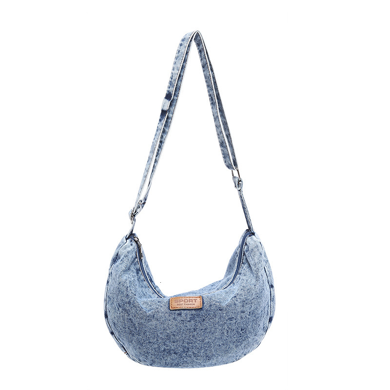 Women's New Shoulder Simple Ladies Cross-border Denim Dumpling College Student Fashion Canvas Bag