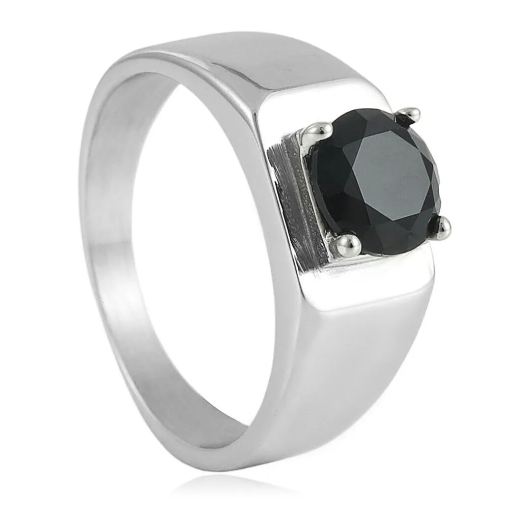 Stainless steel multicolor stone ring trendy men and women simple and fashionable gemstone ring steel ring 251023