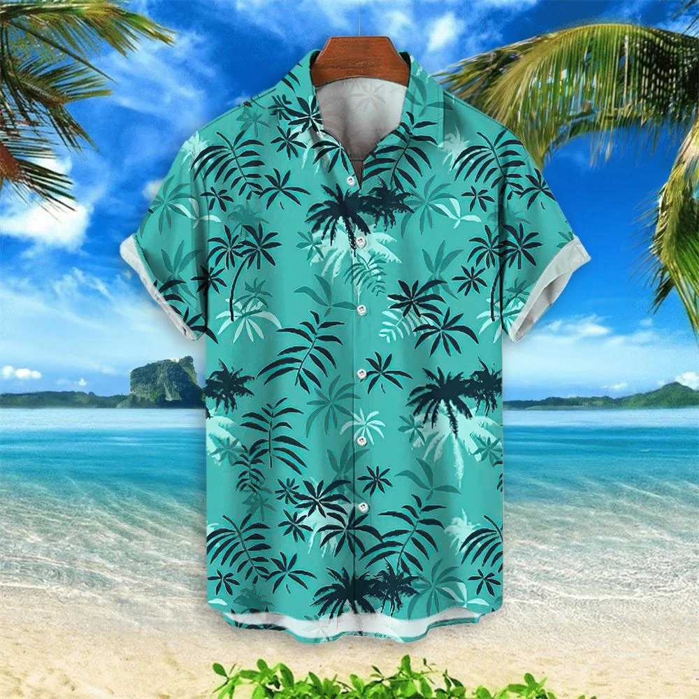 2024 Summer Animal Crane Mens Hawaiian Shirt 3D Plant Shirt Mens Flower Printed Plus Size Hawaiian Shirt Beach Flower Shirt 5XL X250410