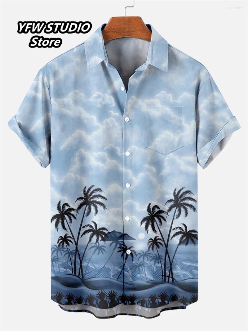 Men's Casual Shirts Hawaiian 3D Printed Shirt Vacation Short Sleeve 2025 Summer Beach Style Collar Button Up