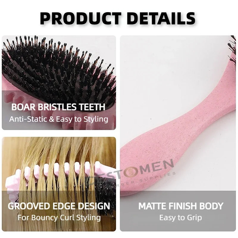 Curls Define Styling Brush Boar Bristle Detangling Hair Brush Tangled Hair Comb Shaping Defining Curls Barber Salon Styling Tool 251107