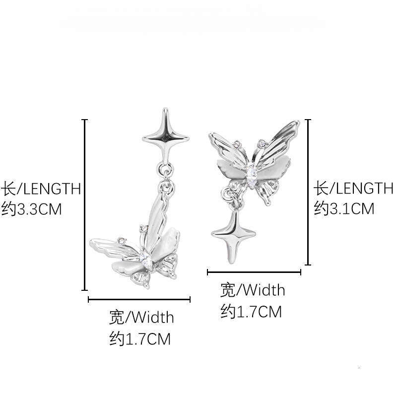 Vintage Butterfly for Women High-end Feel 2024 New Versatile Minimalist Style 925 Silver Needle Stud Earrings Wholesale