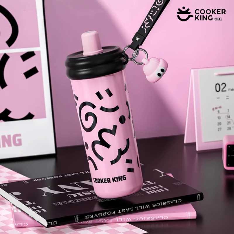 Fashionable cup 600ml Straw Insated Cup Stainless Steel Thermos Cup with Tea Strainer ColdHot Vacuum Flask Students Girls Gift Y251110