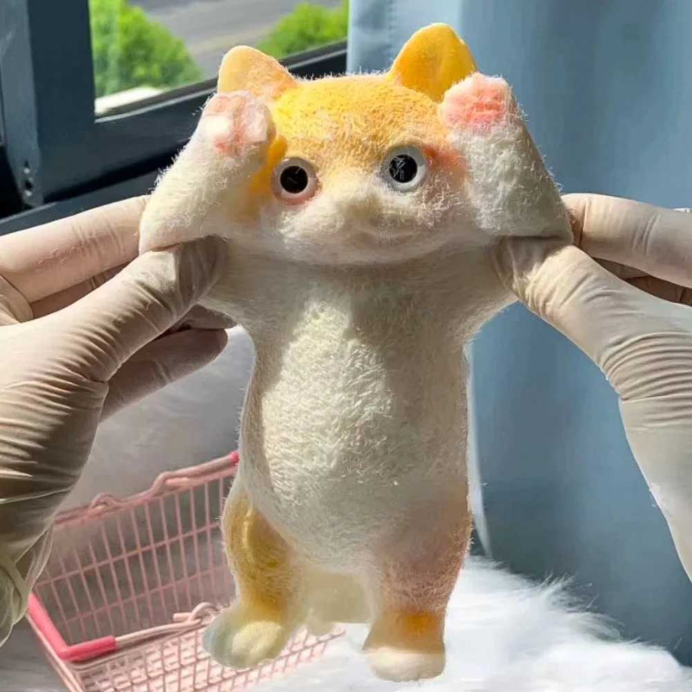 New Arrival Squishy Cute Flocking Cat Stress Relief Toy Extra Large Sensory Fidget Toys for Kids Adults Anxiety Relaxation Squeezing Gifts T250410