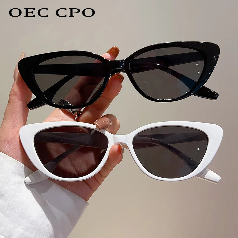 OEC CPO Small Frame Cat Eye Sunglasses for Women Fashion Leopard Color Shadow UV400 Trend Glasses Men 250410