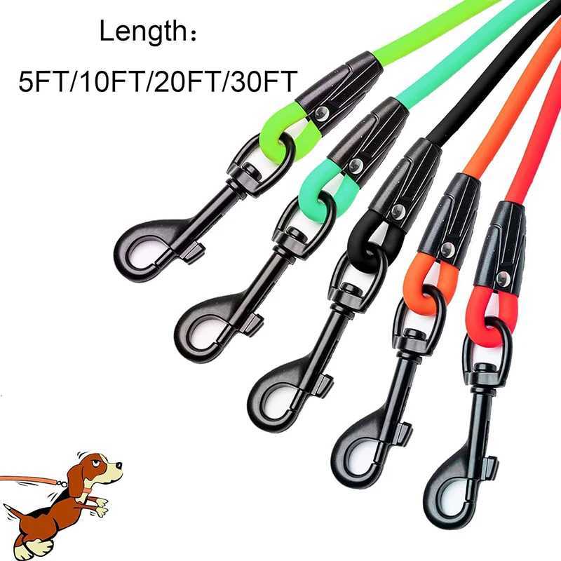 Dog Leash Waterproof Training Recall Long PVC Pet Leashes 5FT 10 FT 20FT 30FT Great for Training Beach Yard Play J251110