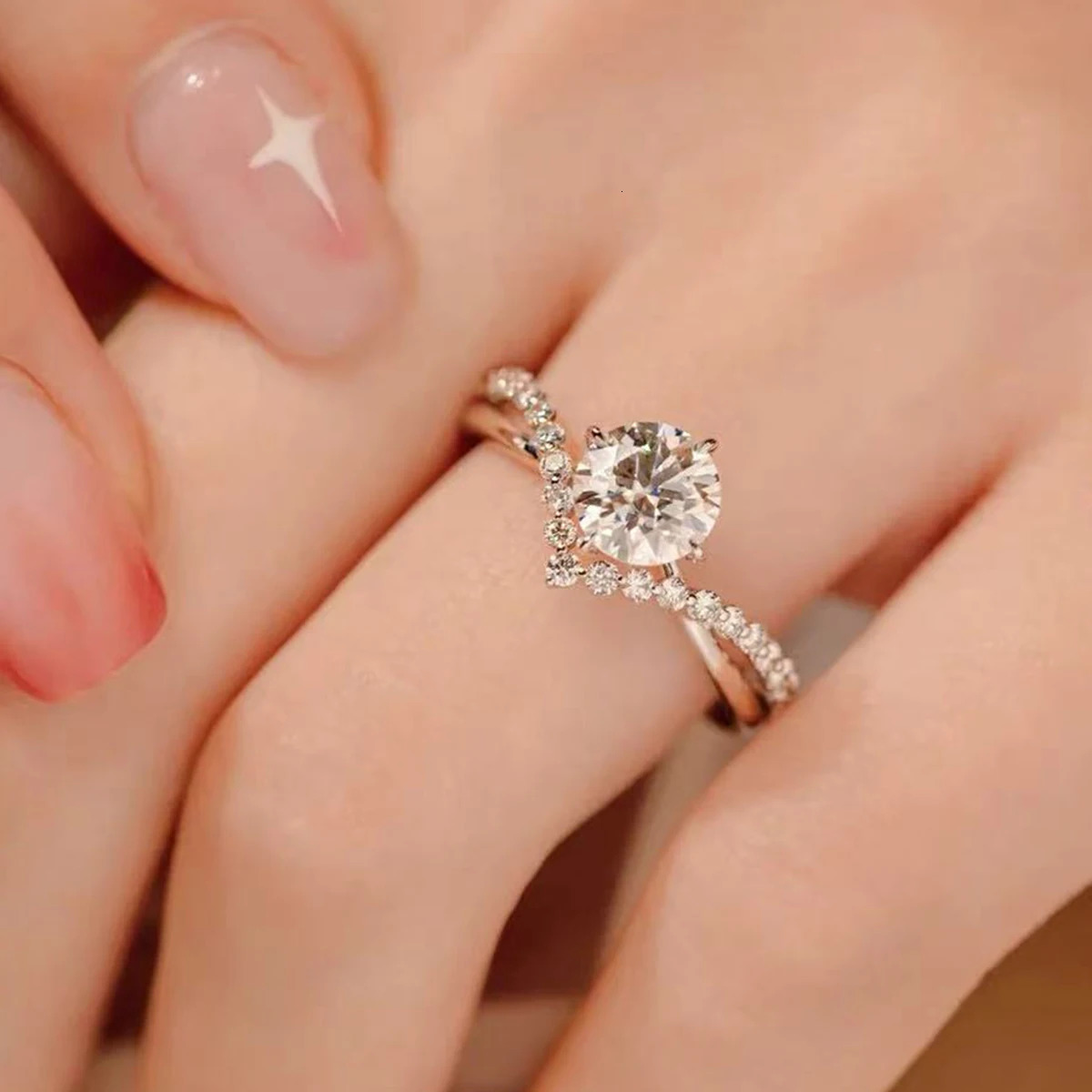 TEN CARATS 1CT Ring for Women S925 Pure Silver VVS1 Laboratory Cultivated Diamond Engagement Wedding Jewelry GRA 251023