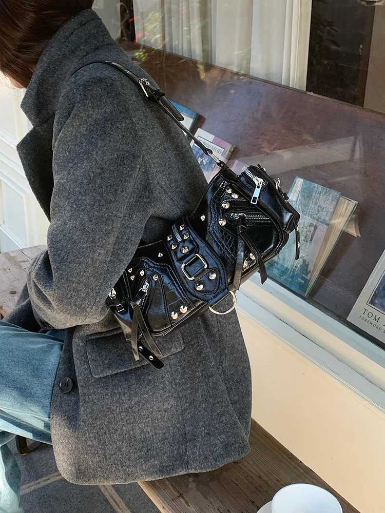 Locomotive Underarm Bags for Women FAshion Design Hot girls Zipper Shoulder Bag RETRO PU Leather Messenger Bag Handbags K251110