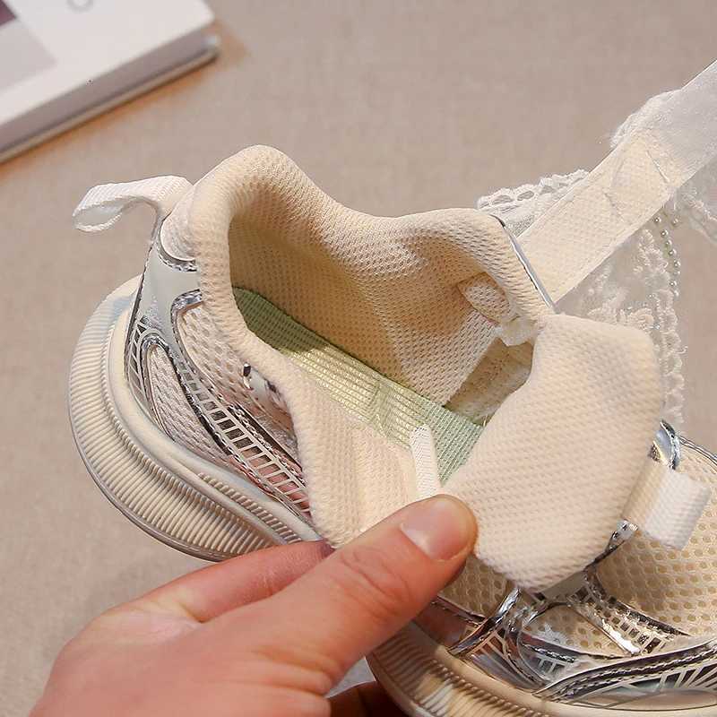 Girls Sports Shoes Spring Autumn Pink Breathable Girls Casual Shoes 3-18 Years Old Beige Soft Non-slip Childrens Single Shoes W251110