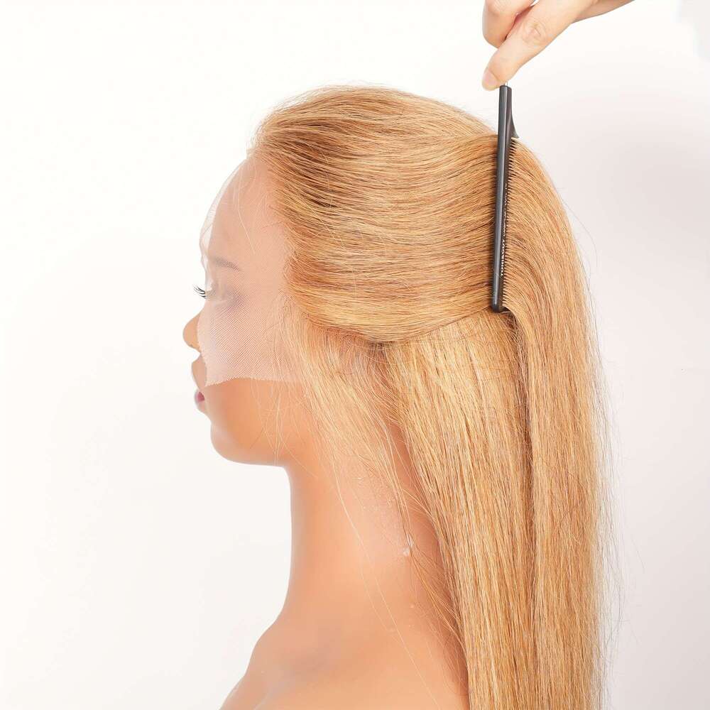 Straight HD Transparent Lace Frontal For Women Natural Hairline 180% Density Honey Blonde Human Hair Wigs