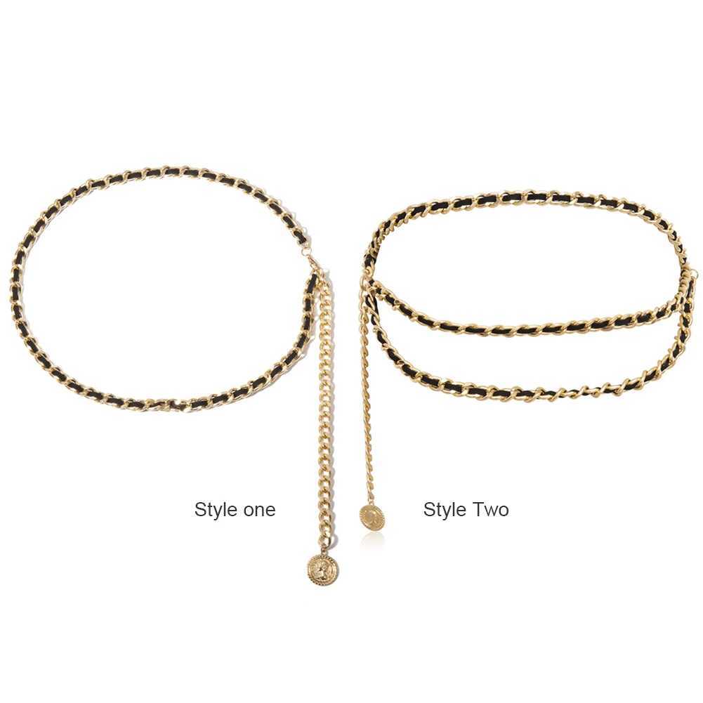 Elegant Mti layer chain strap suitable for fashionable gold silver metal high waisted chain dresses womens tassel straps y2k X250410