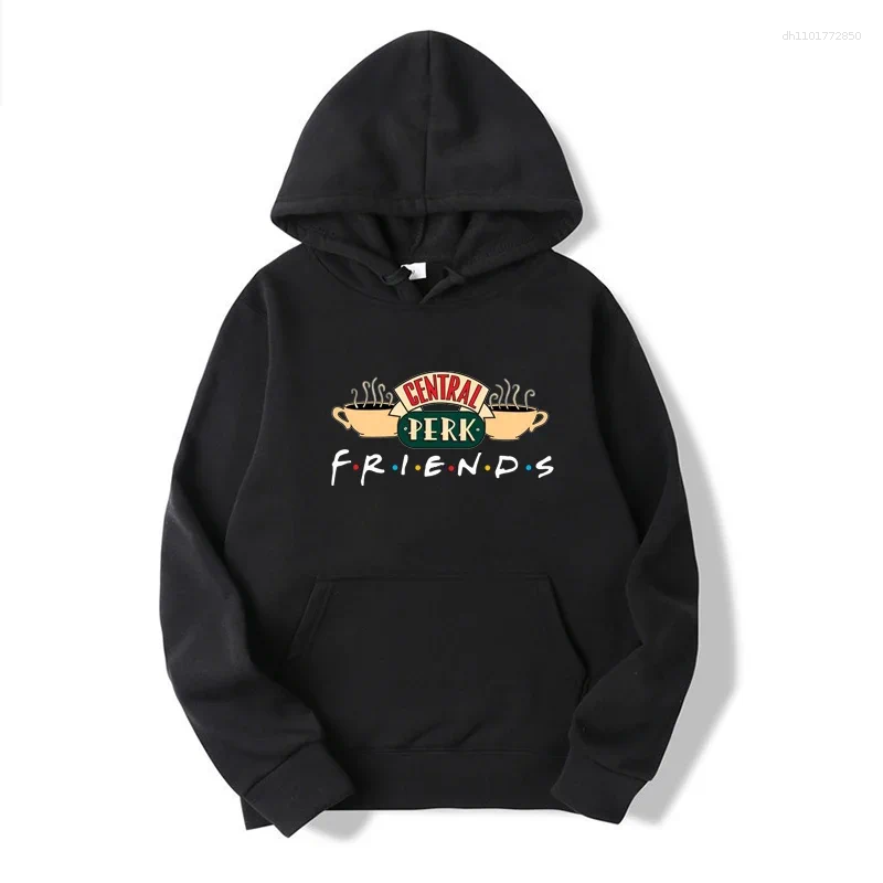 Women's Hoodies Fashion Womens Pullover Tops Friends Tv Show Hooded Sweatshirt Casual Long Sleeve Coffee Printing HipHop Harajuku Unisex