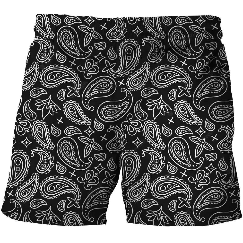 Mens 2024 New Four sided Beach Fun Cash Pattern 3D Shorts Basketball Pants Swimsuit X250410