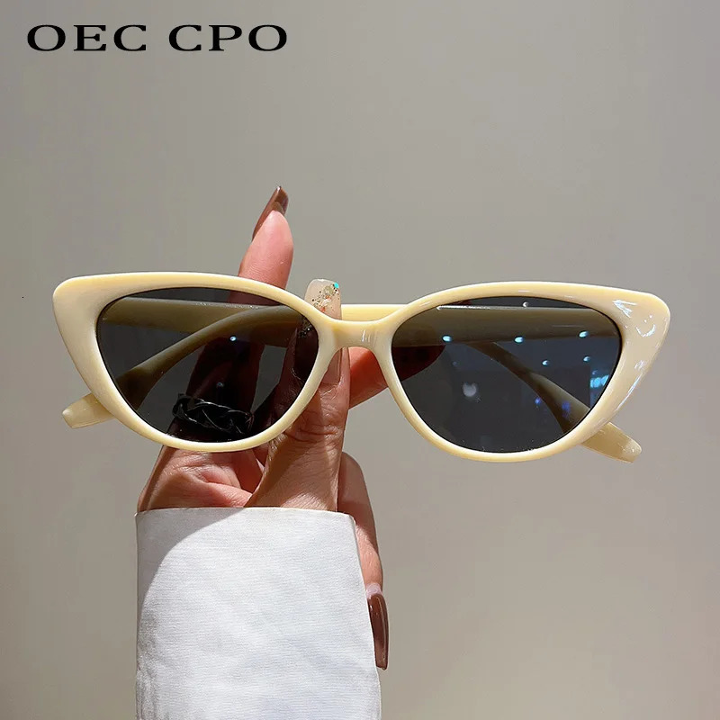 OEC CPO Small Frame Cat Eye Sunglasses for Women Fashion Leopard Color Shadow UV400 Trend Glasses Men 250410