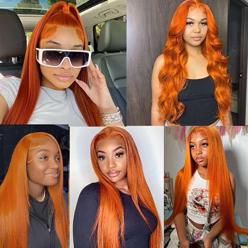 Black FridayGinger 13X4 Straight 350 Color 180 Density Hd Lace Front Wigs Human Hair For Women