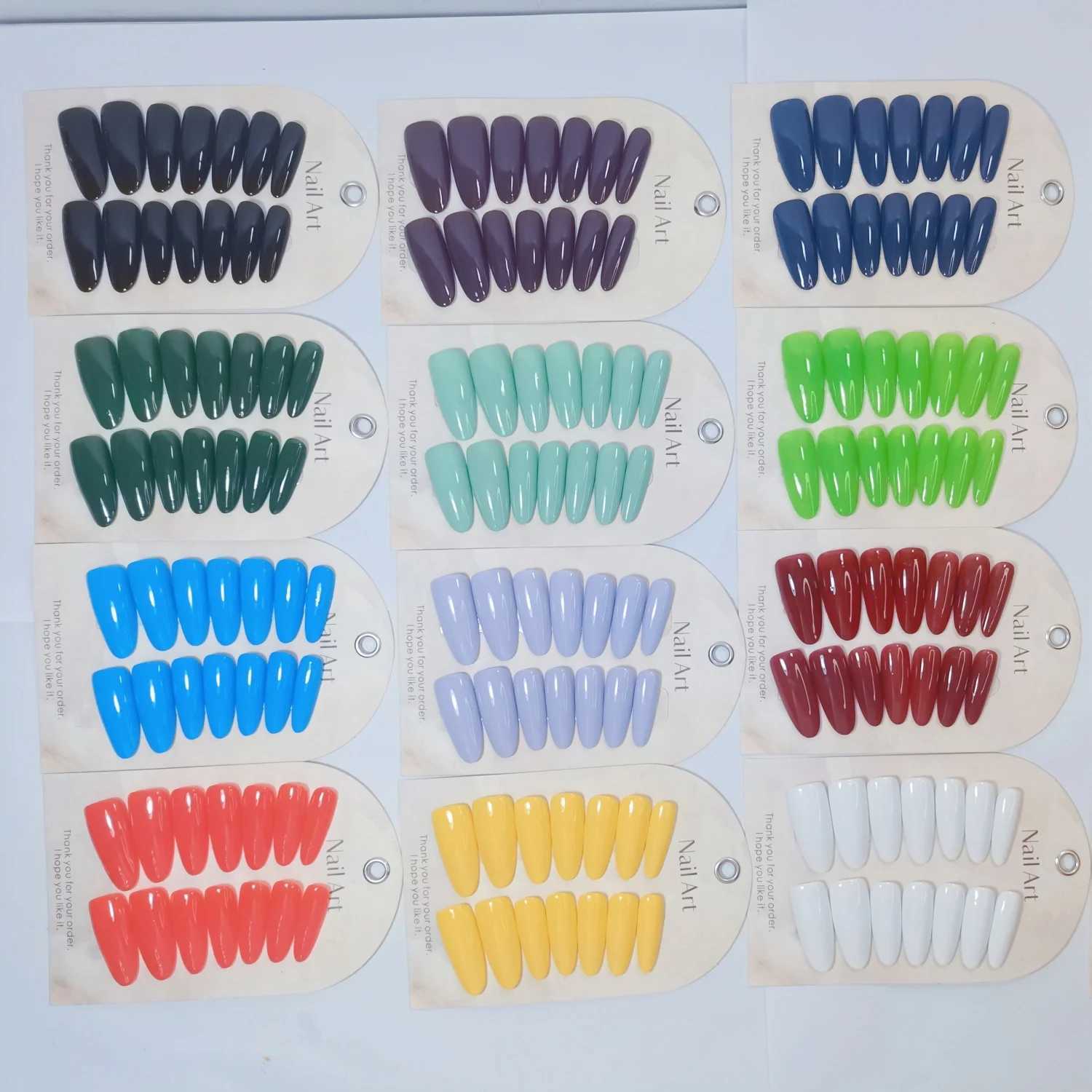 Various colors handmade designs fake nails solid colors fake nails artistic nails free matching beautiful life W250410