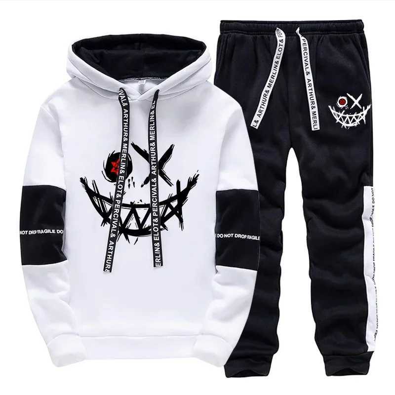Hot Sales Mens Tracksuit Printed Single Piece Sweatshirts Sweatpants Casual Hoodie Pants Outdoors Mens Clothing Funny Streetwear W251110