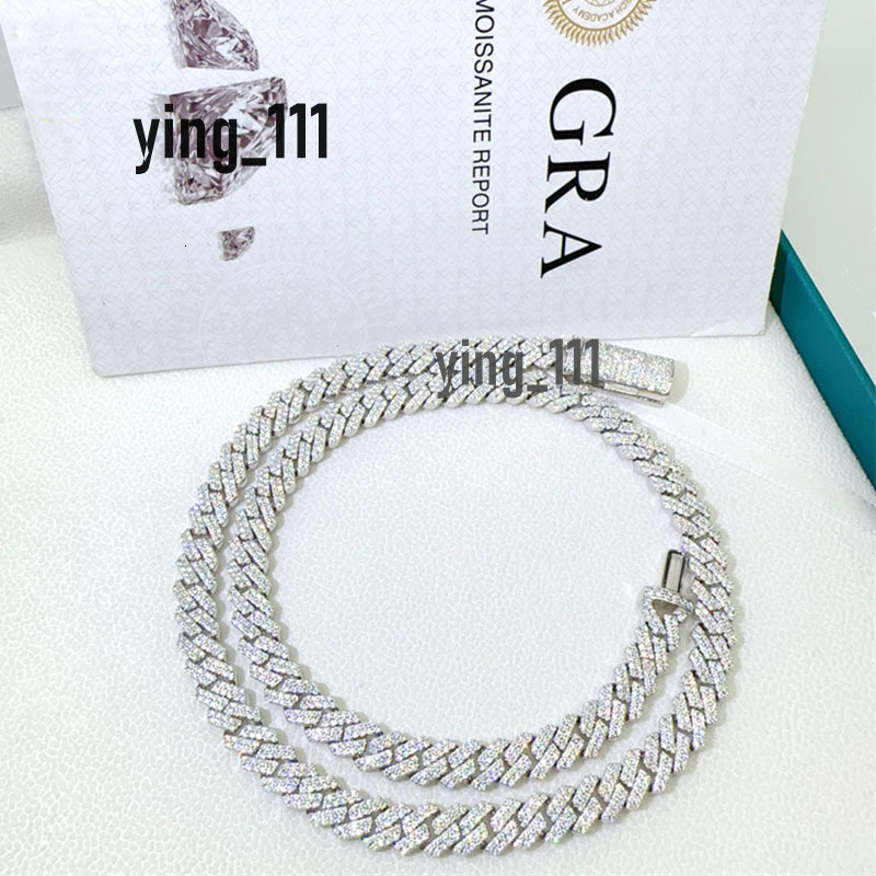 8mm Diamond 925 Sterling Silver Iced Out Prong Setting Vvs Moissanite Cuban Link Chain