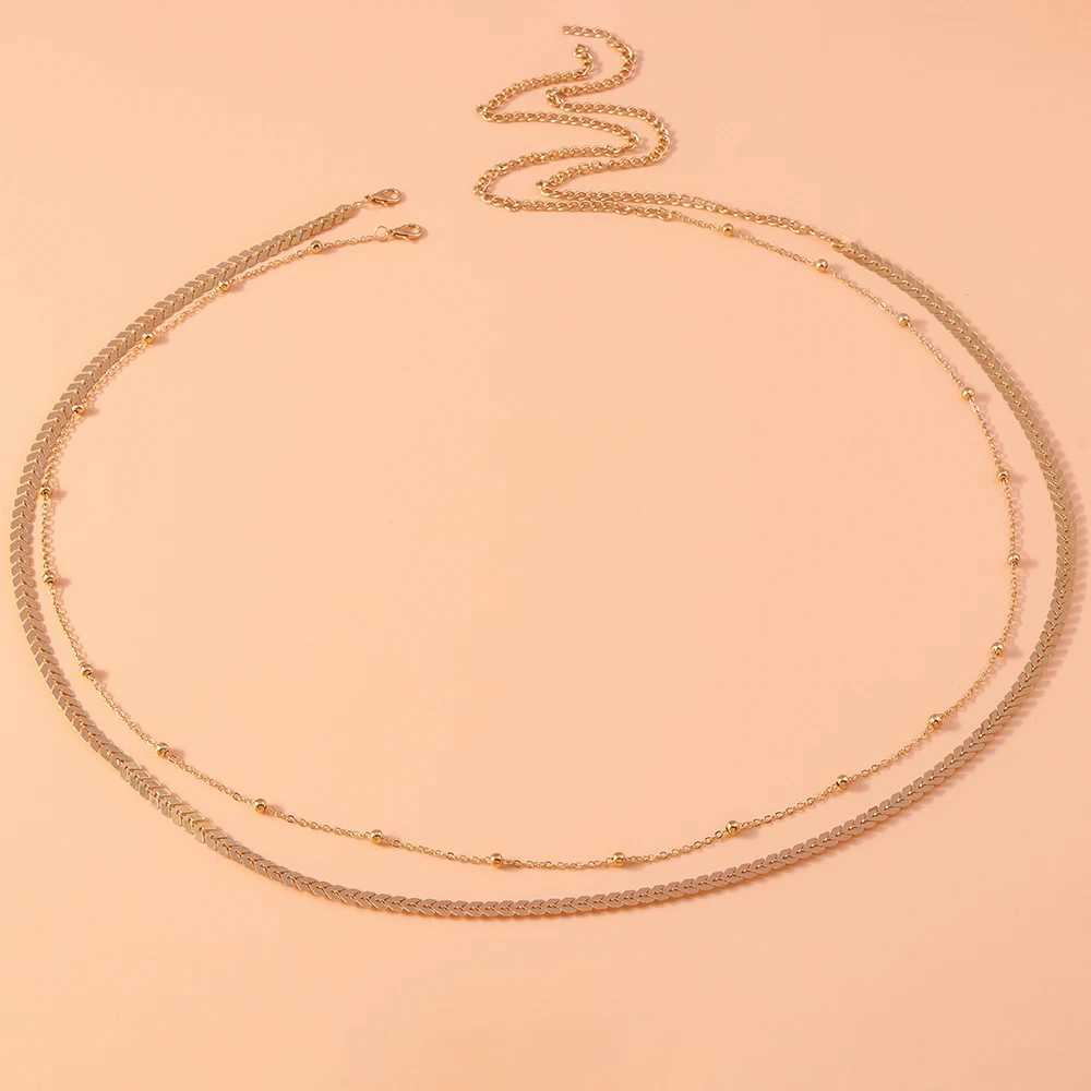 Aihua sexy flat snake chain waist belt used for warm summer beach bikinis simple body chain holiday jewelry accessories X250410