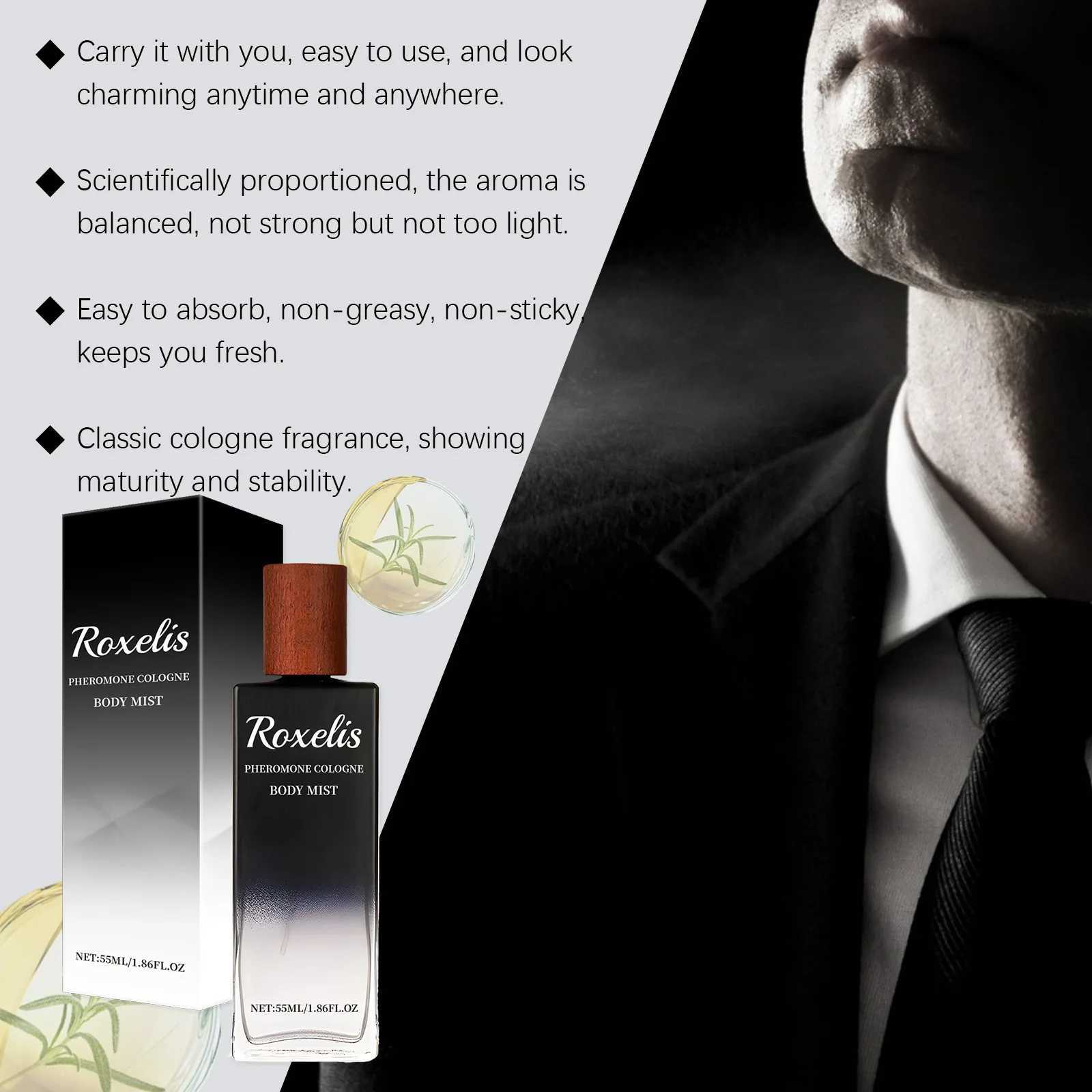 Roxelis 55ml Cologne Perfume Lasting Charming Spray Light Elegant Fragrance for Men Daily Dating Romantic Cologne Perfume X251110