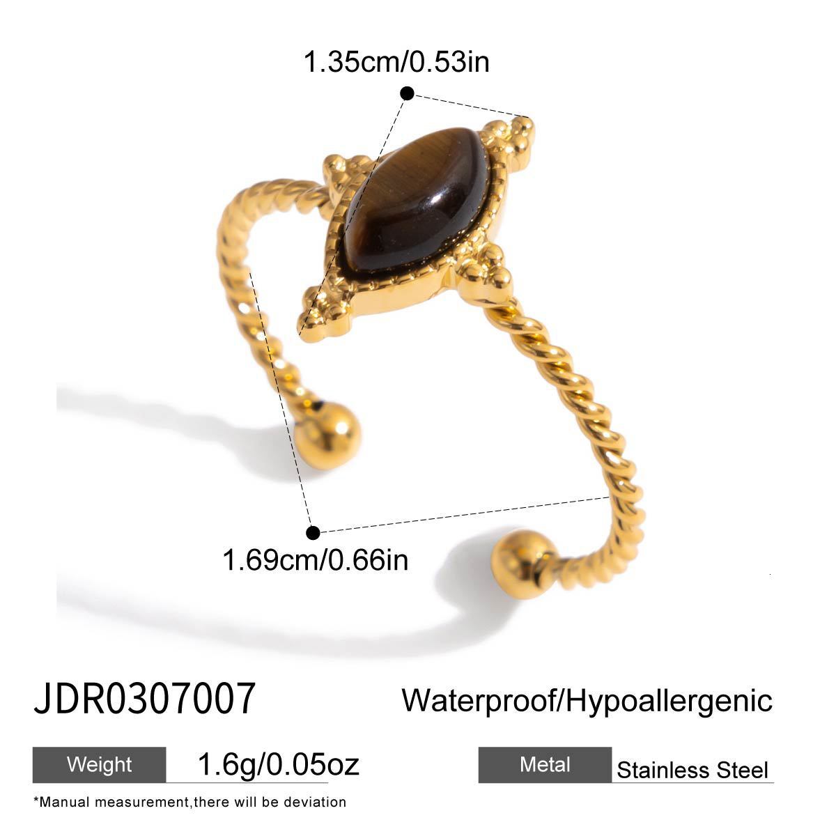 Fashion Ring Jieding Tiger Eye Designer Ring Stone Titanium Steel Ring Non-fading Stainless Steel Agate Jewelry For Women High-end Cross-border Rings