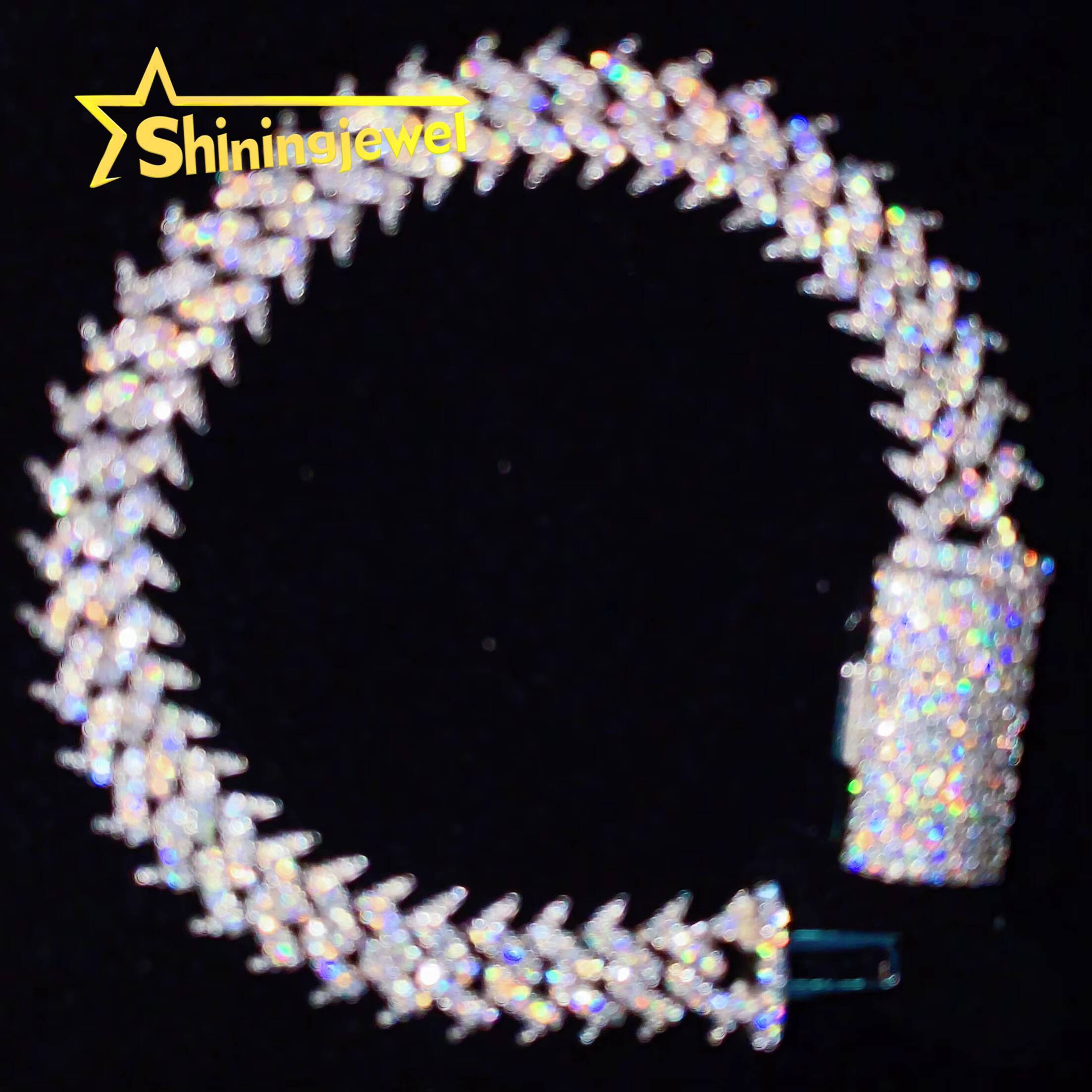 10mm Thorn Spicky Chain Cuban Link Chain Moissanite Cuban Bracelet Necklace Custom Hip Hop Diamond Cuban Links