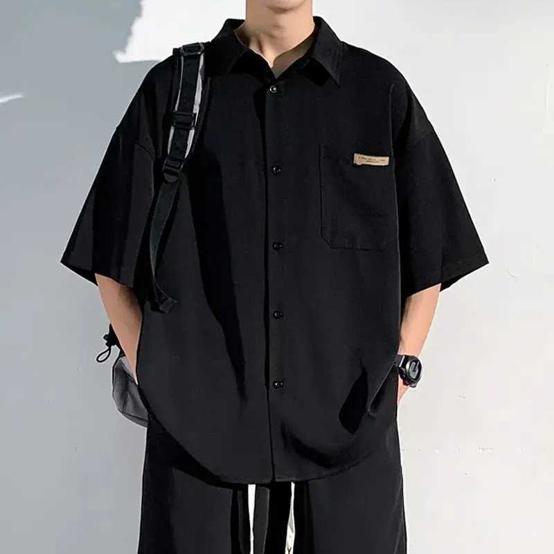Ice silk short sleeved mens and womens summer loose top X250410