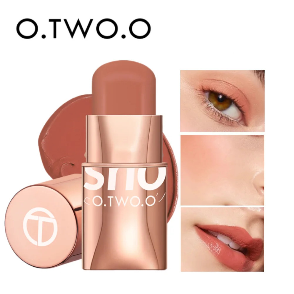 O Two of them type powder blusher makeup stick high pigment cream waterproof lasting lips and cheeks female eye cosmetics 250325
