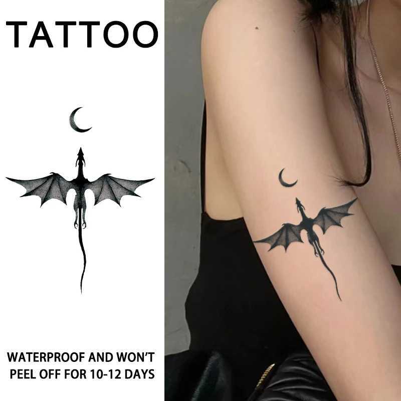 1 temporary tattoo sticker for dragon and moon protection waterproof for one to two weeks suitable for arms and legs. W250410