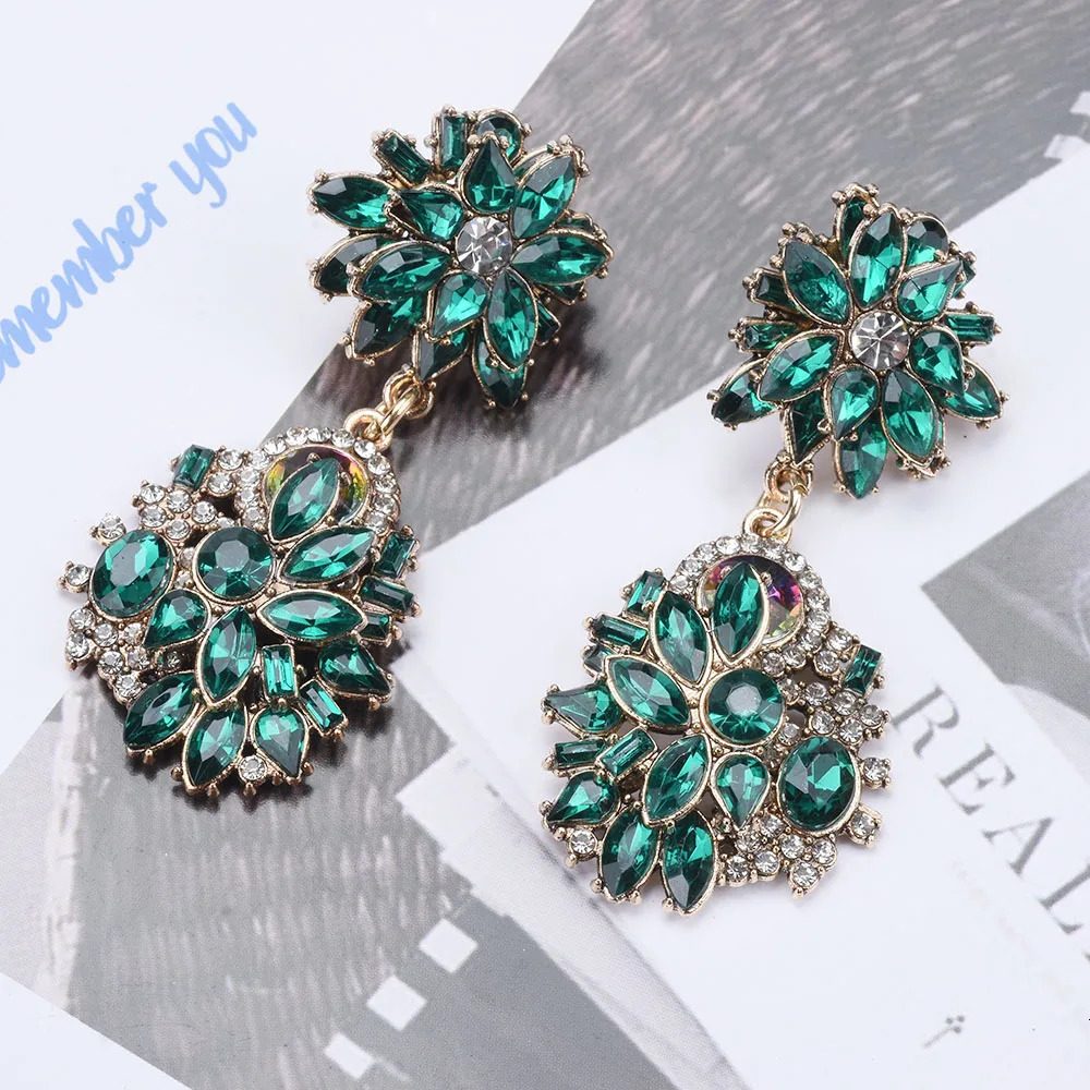 2025 Fashion Green Crystal Rhinestone Large Collar Big Choker Necklace Women Statement Indian Necklace Wedding Jewelry 250409