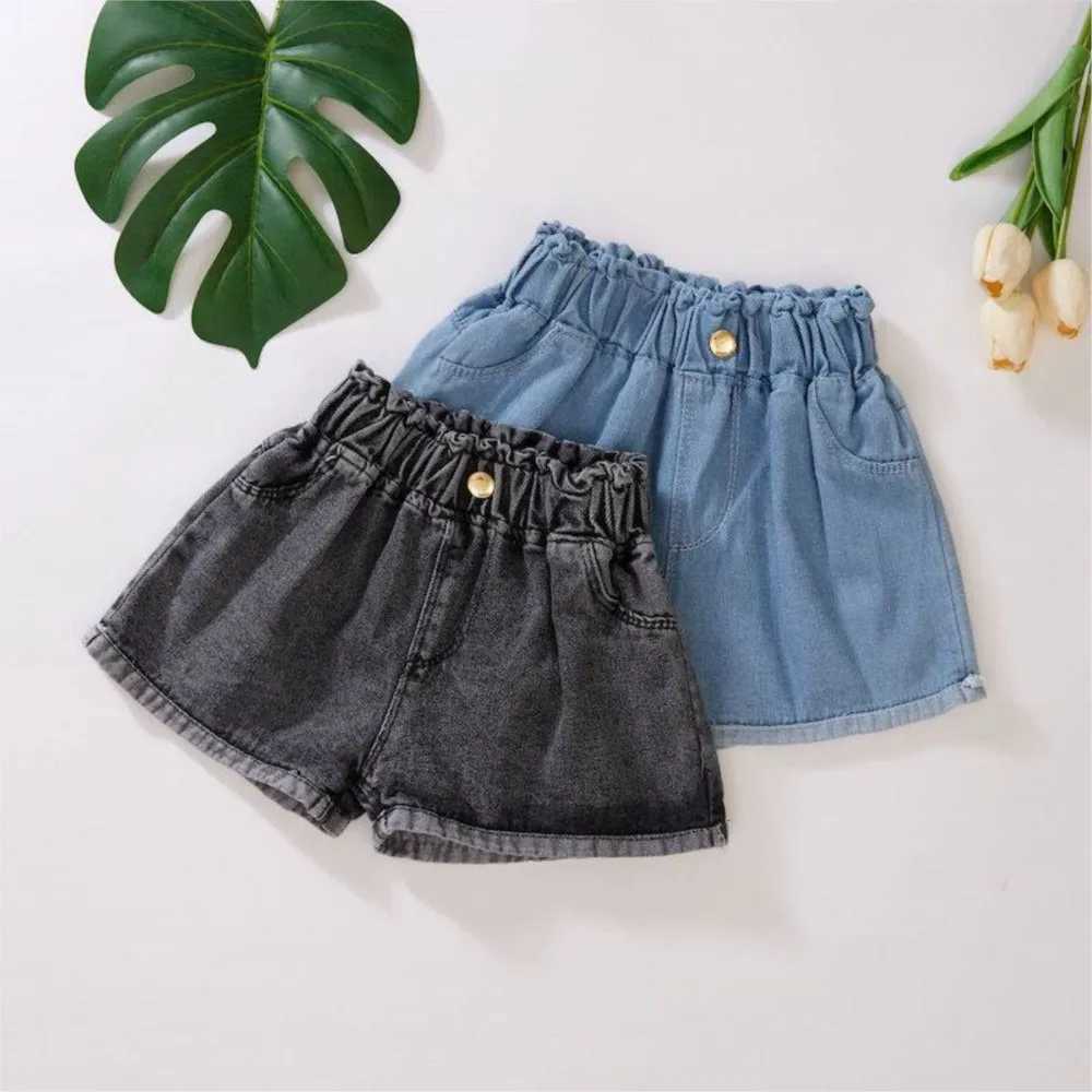 Girls denim shorts childrens summer underwear childrens western sle cuhk summer trousers joker teenagers tight pants Z250410